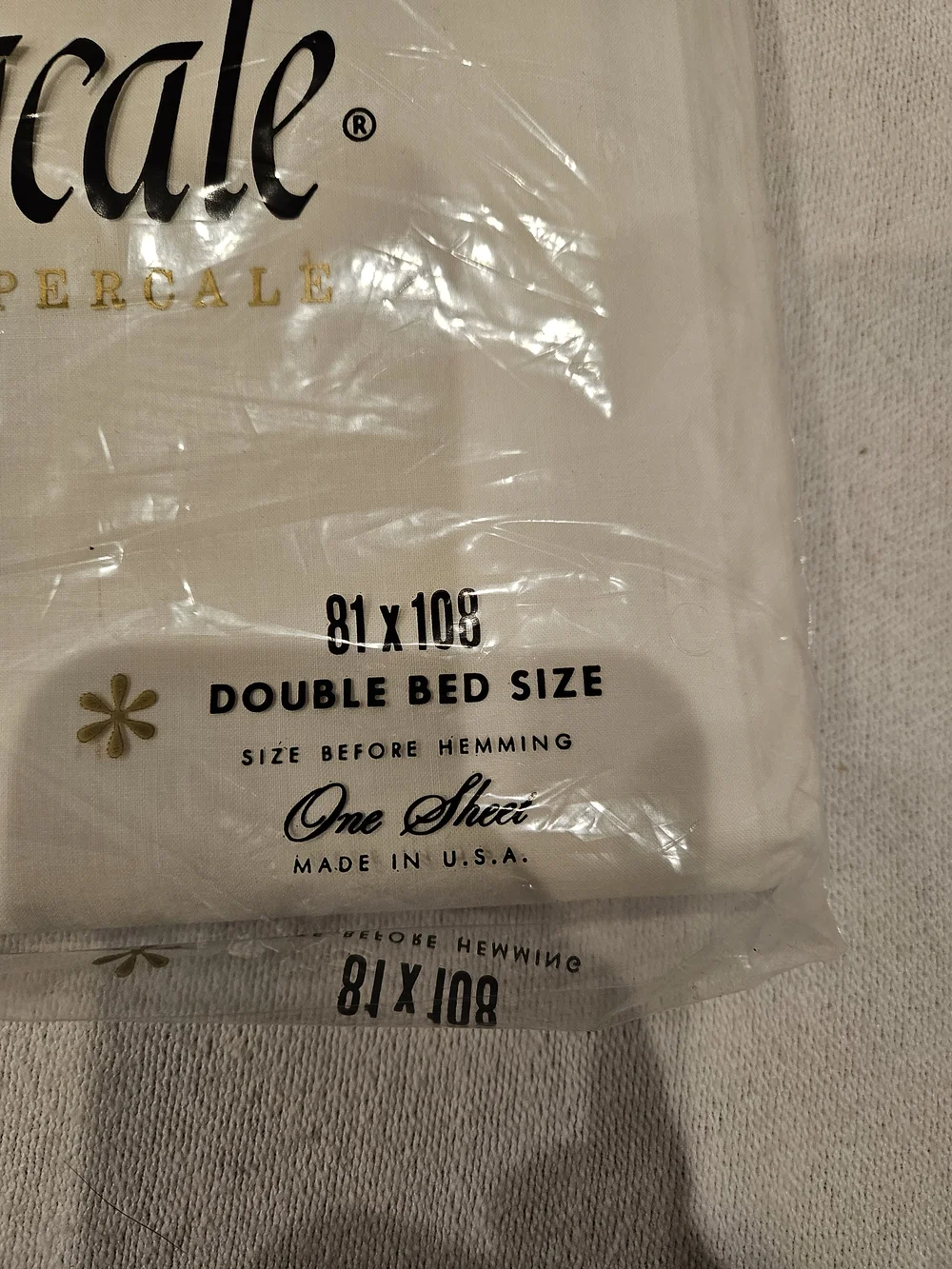 Vintage Springcale Combed Percale White Double Bed Sheet - Springmaid Cotton
